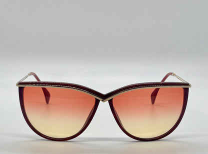 Silhouette SPX M 1703 C1349 Vintage CAT EYE Sunglasses w/New Red to Yellow Gradient Custom Lenses-60mm