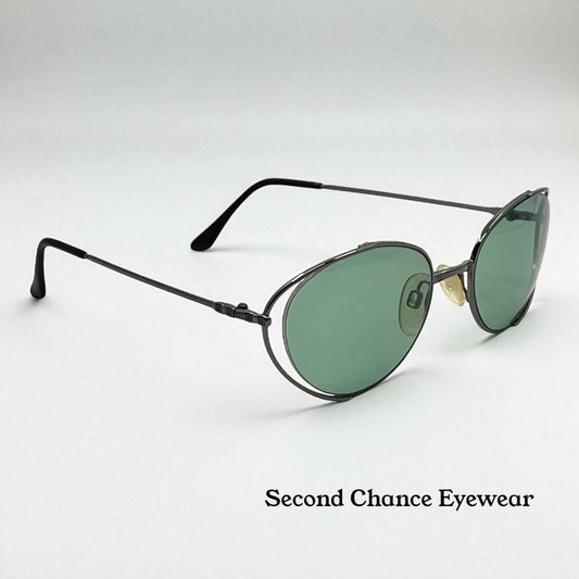Vintage Yves Saint Laurent 4163 Sunglasses w/New Solid Green Custom Tinted Lenses-Unworn