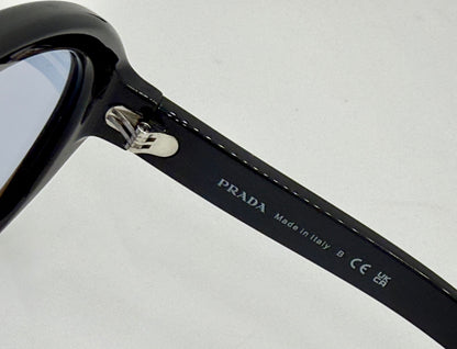Prada SPR C05 Oversized Shield Sunglasses Black Unworn Full Kit Italy