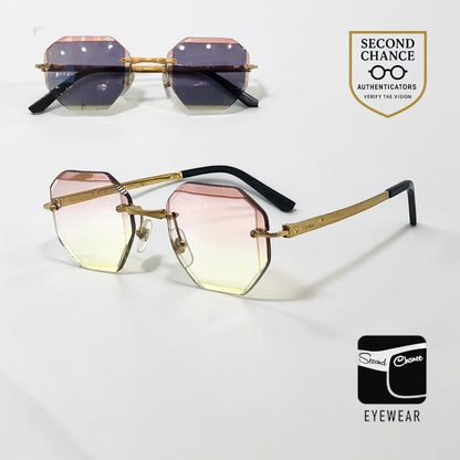 Cartier Santos CT0407O Gold Titanium-New Custom Transitions Sunglasses Full Kit
