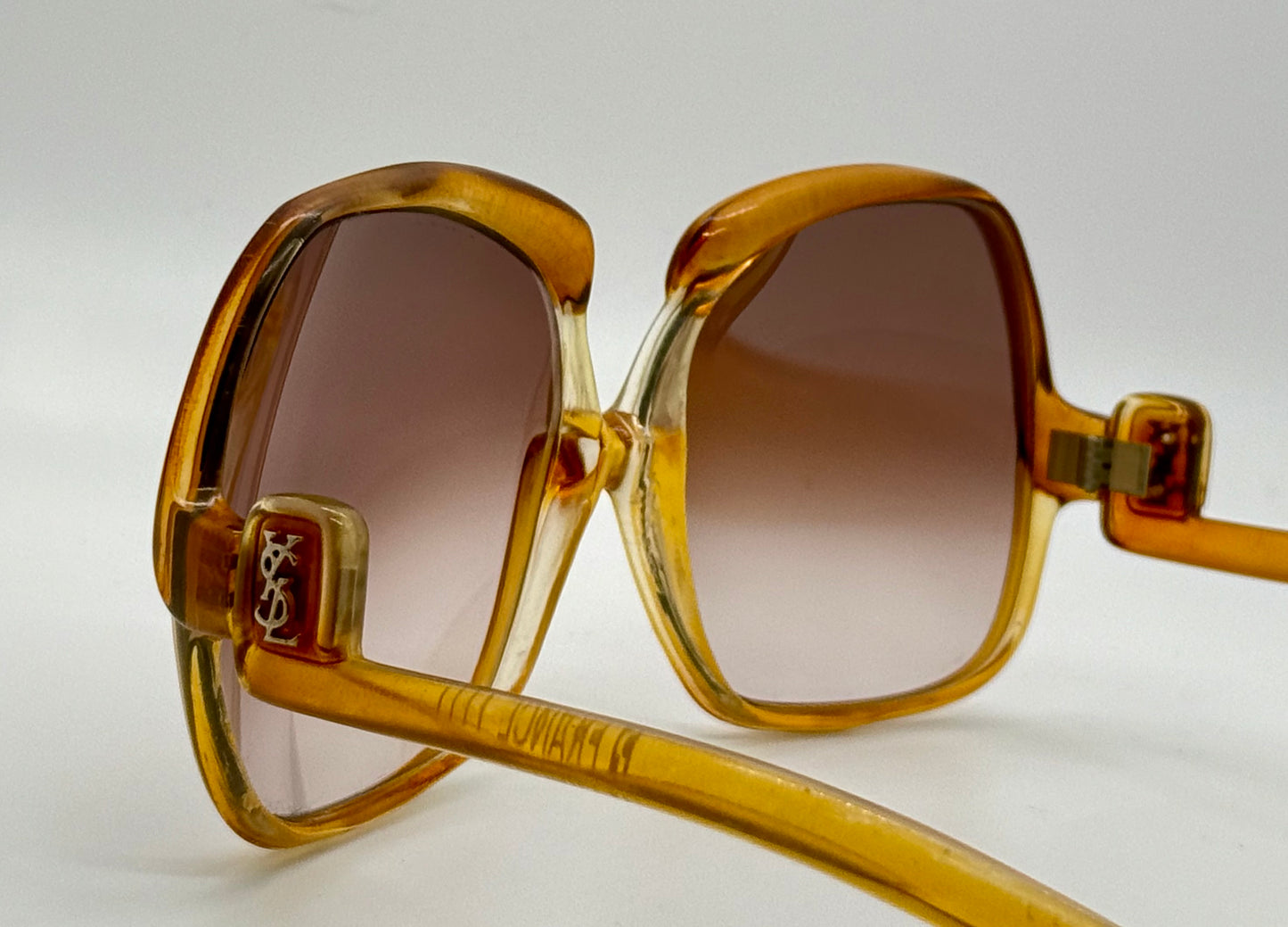 Rare Vintage Yves Saint Laurent 7777 Oversized Amber Gradient Sunglasses, Made in France