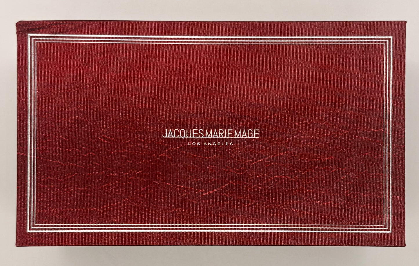 Jacques Marie Mage Burgundy Silk-Finish Box w/ Paperwork – Unused & Complete
