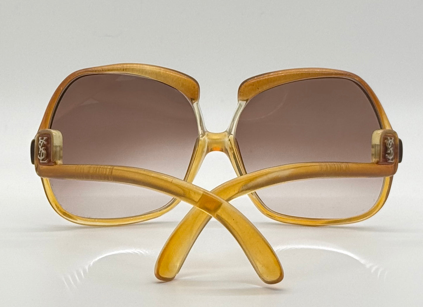 Rare Vintage Yves Saint Laurent 7777 Oversized Amber Gradient Sunglasses, Made in France