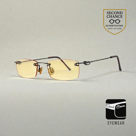 Masters Rimless Sunglasses-Solid Yellow Lenses-Unworn/Vintage