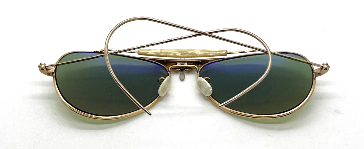 Art-Craft Winged Propeller Aviator-12K GF-Mother-of-Pearl VINTAGE Sunglasses