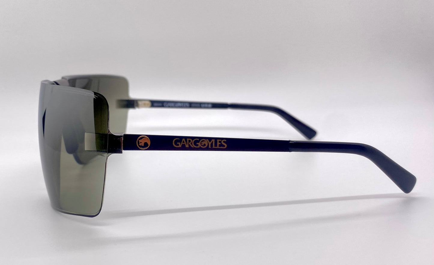 VINTAGE 1980s GARGOYLES USA-2nd Generation Silver Mirrored Sunglasses-85mm w/Original case