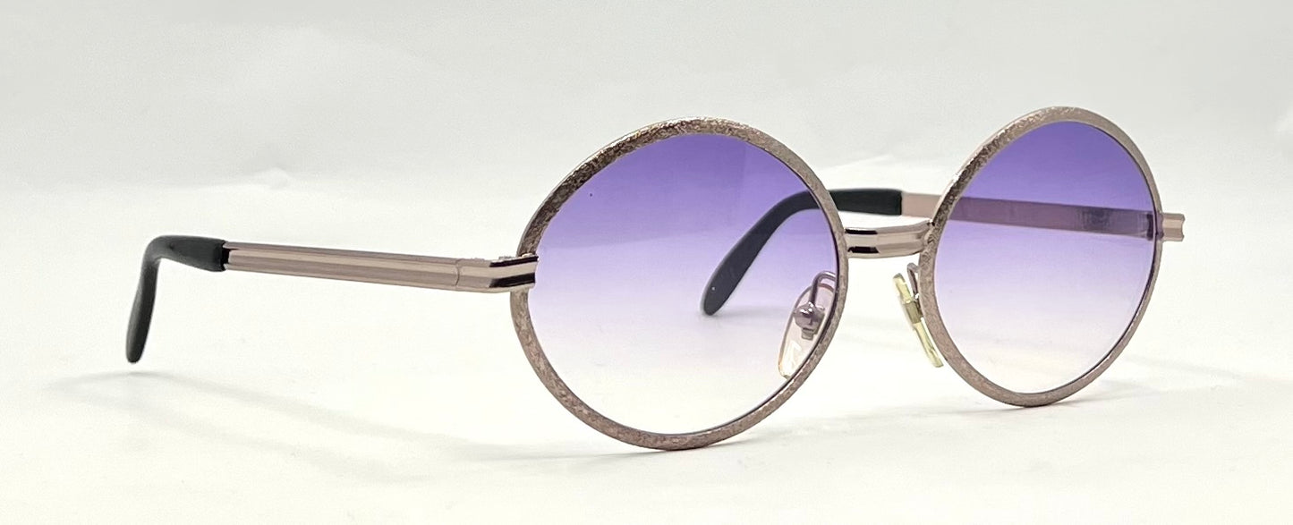 Celes-VINTAGE Italian Round Sunglasses-New Violet Gradient Custom Lenses-58mm