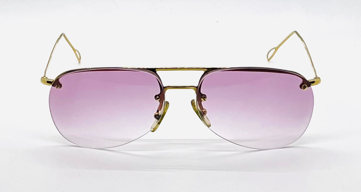 Gucci GG1292/S Gold Unworn Vintage Aviator Full Kit Custom Pink Lenses
