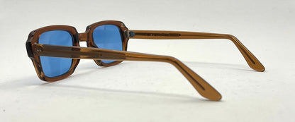 USS BCG 46-24 VINTAGE Military Frames-New Solid Blue Second Chance Customs Lenses