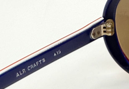 Cébé Alpine Crafts 415 VINTAGE Sunglasses – Red/White/Blue Tricolor 80s Shield – Made in France