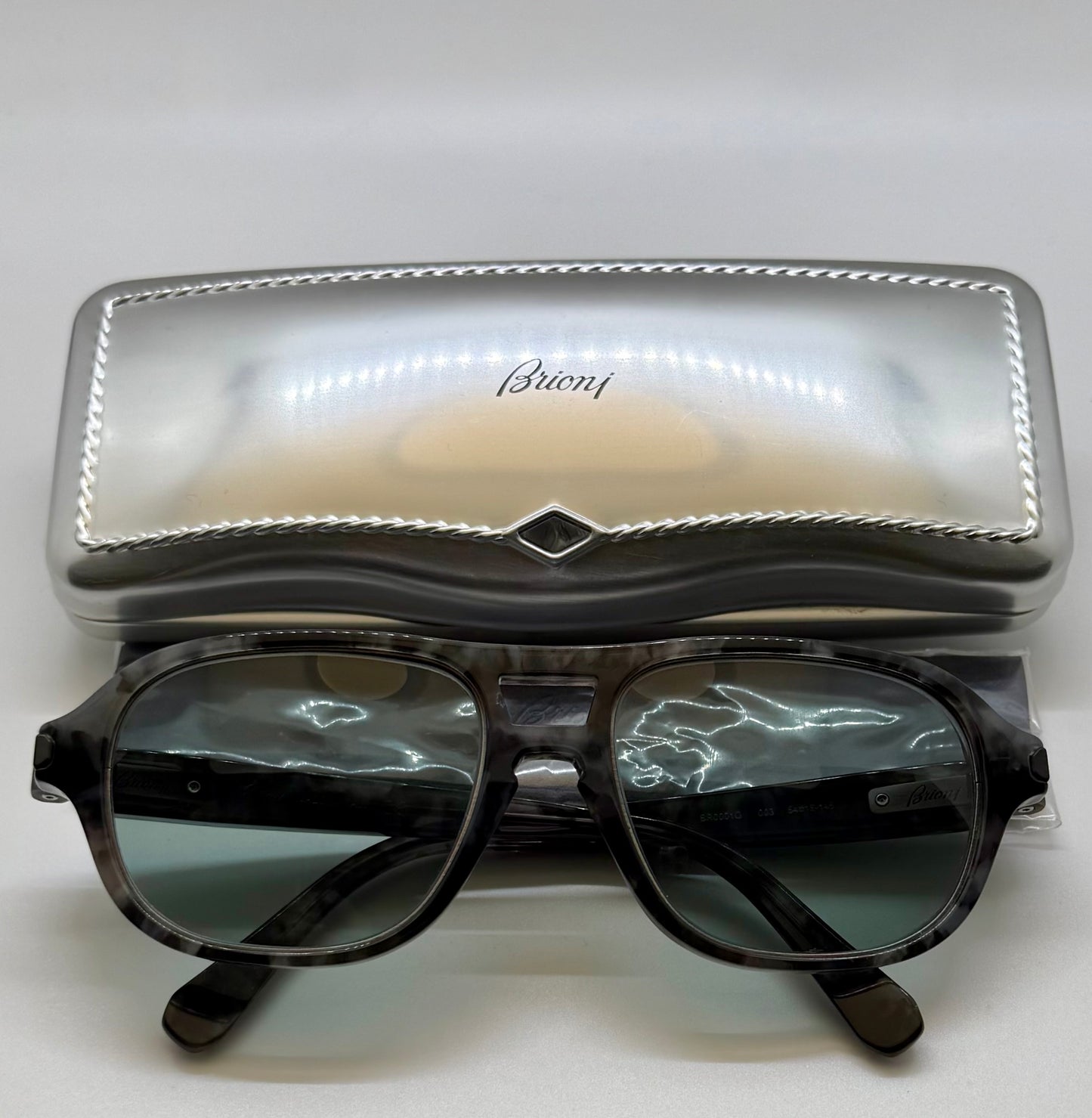 Brioni BR00010 003 Sunglasses – Unworn, Full Kit with Custom Berko’s Designs Aquamarine Lenses