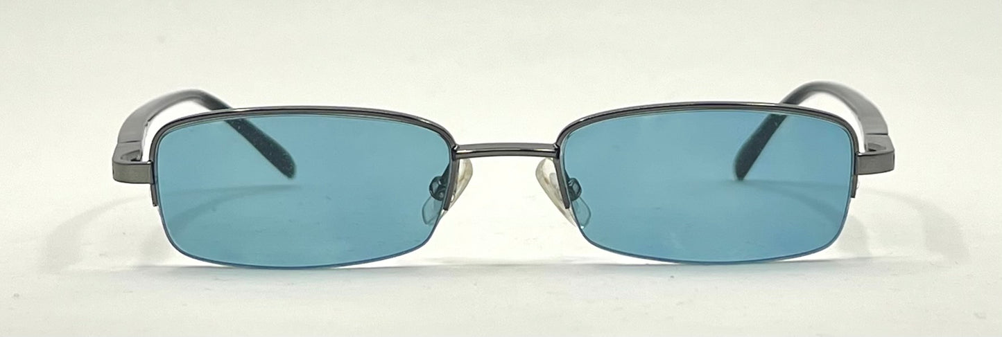 Chloé CL 1105 C01 Y2K Half-Rim Sunglasses-New Solid Aquamarine Custom Lenses