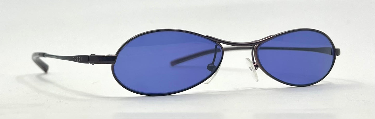 GUCCI GG 2578 625-Y2K Vintage Oval Sunglasses-New Solid BlueCustom Lenses