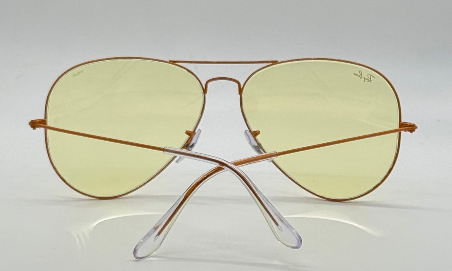 Ray-Ban RB3025 Aviator Evolve Yellow Photochromic Bronze 58-14 New Full Kit