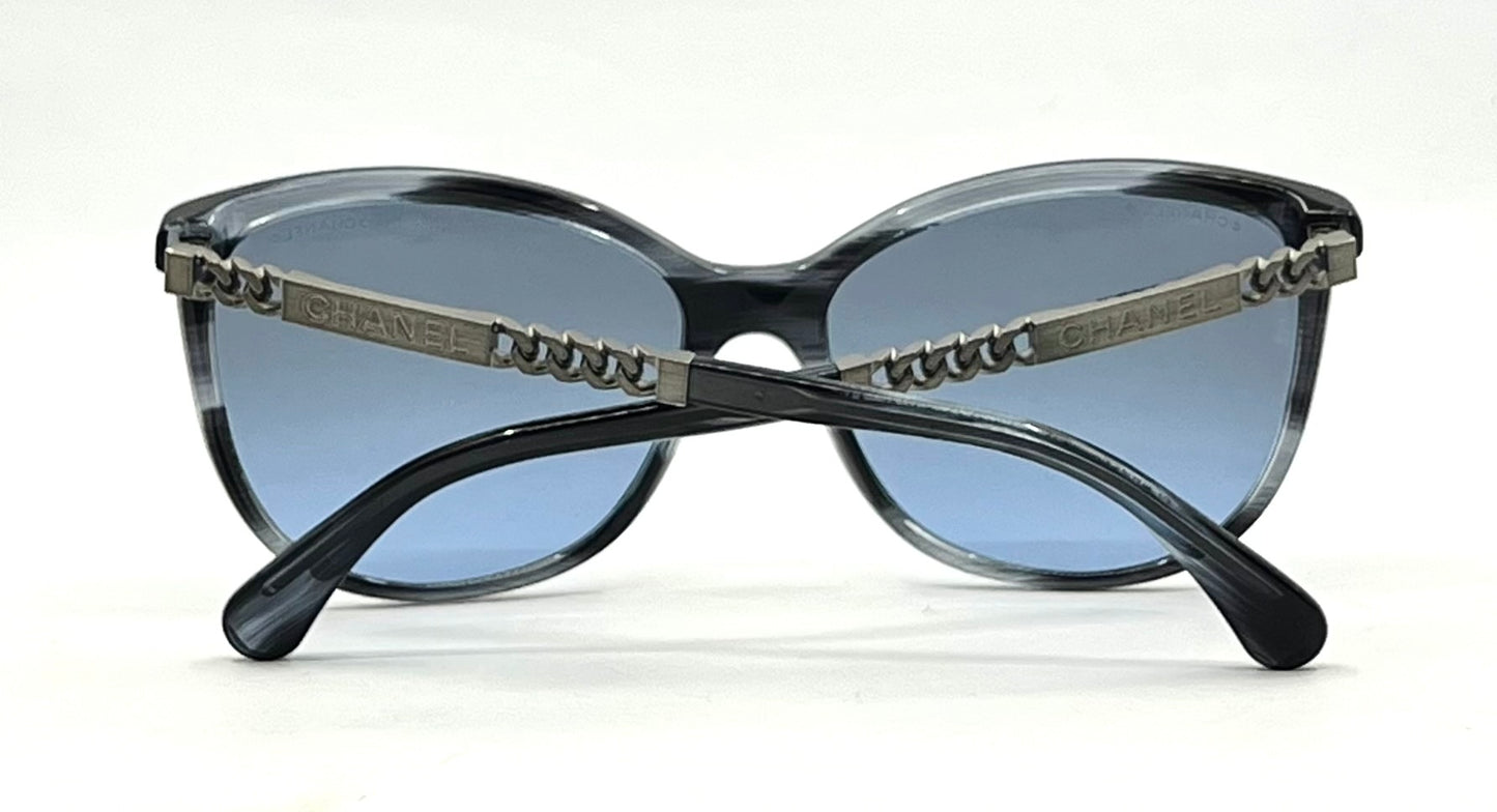 CHANEL 5352 Blue Gradient Cat Eye Sunglasses 59-16 Italy Unworn