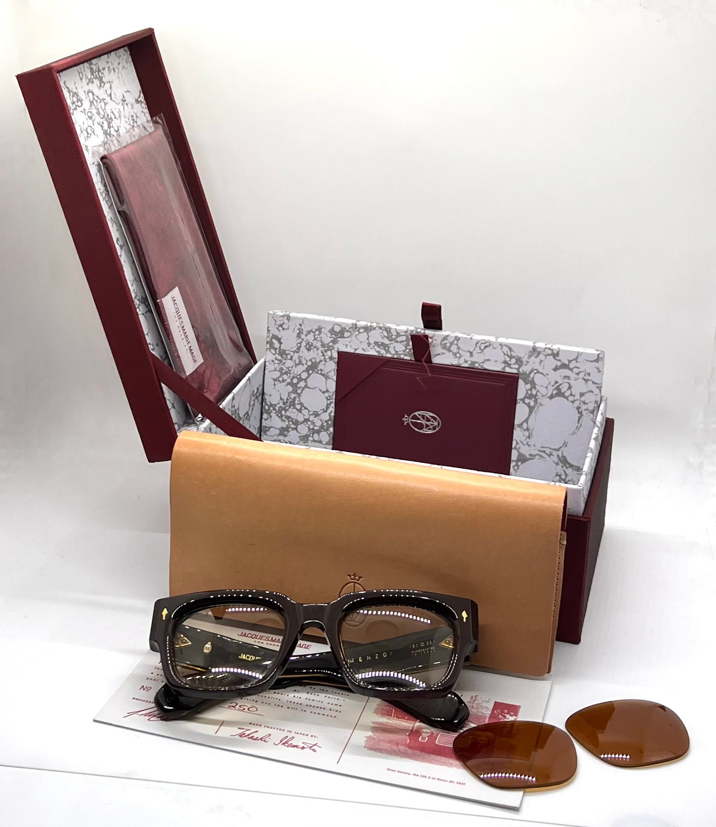 JACQUES MARIE MAGE ENZO in WALNUT-Ltd 250-FULL KIT-BNIB-2 Sets of Lenses