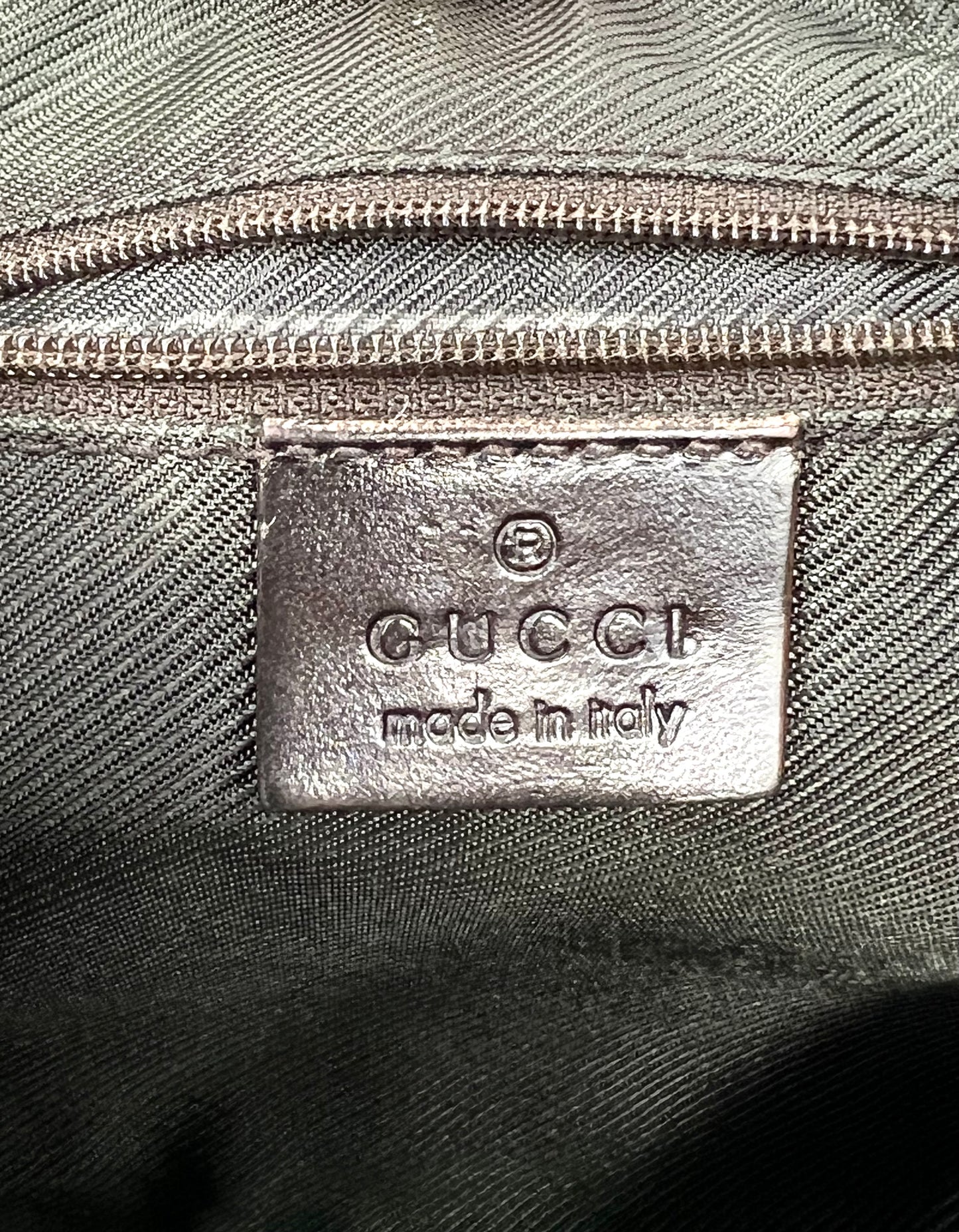 Gucci-Vintage Jackie GG Canvas Shoulder Bag-Green/Red Web-Italy