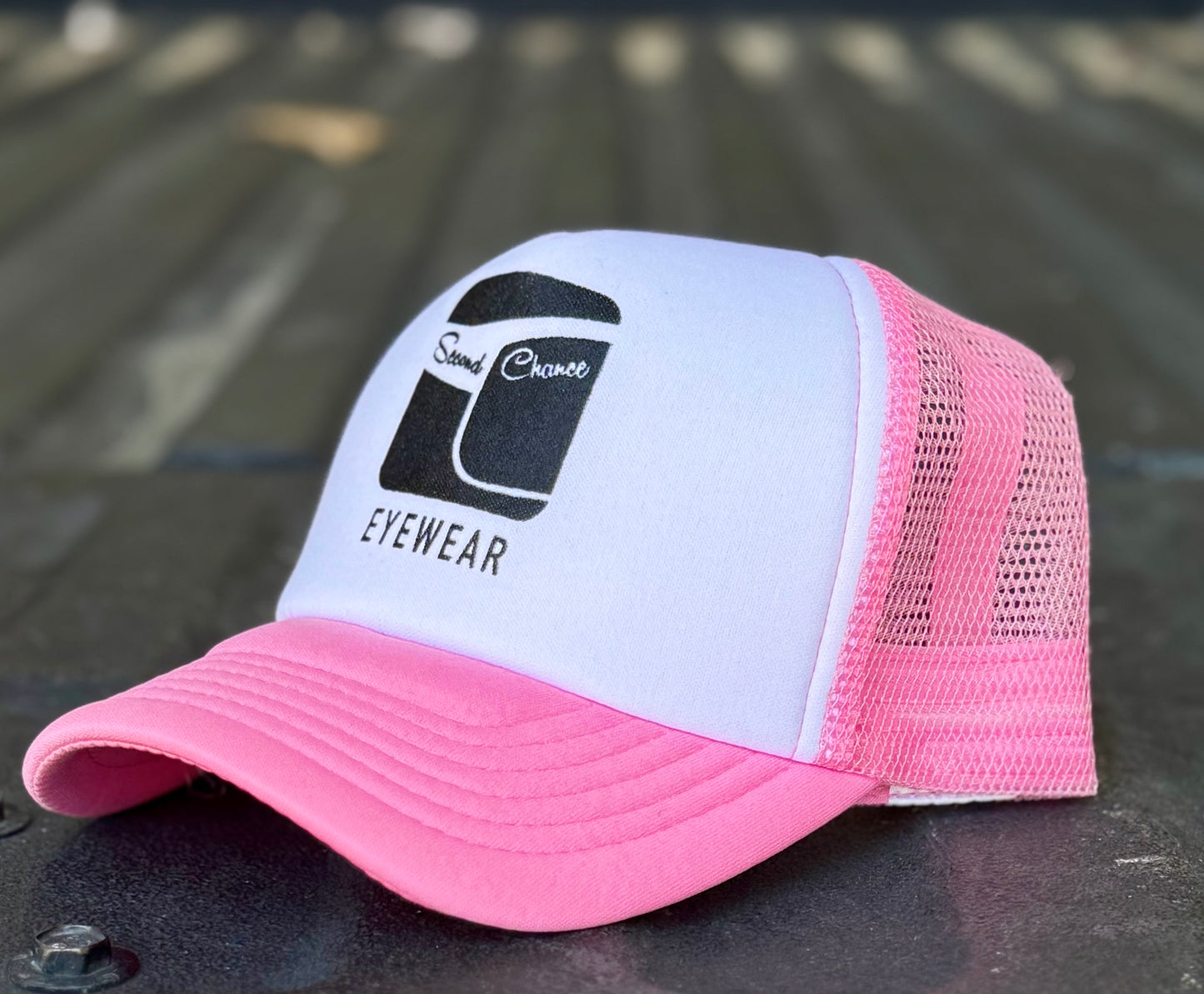 Second Chance Eyewear Trucker Hat- Black/White & Pink/White