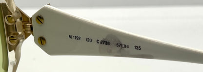 Silhouette M1192 White Crystal Vintage Sunglasses w/New Brown/Green Gradient Custom Lenses-Unworn