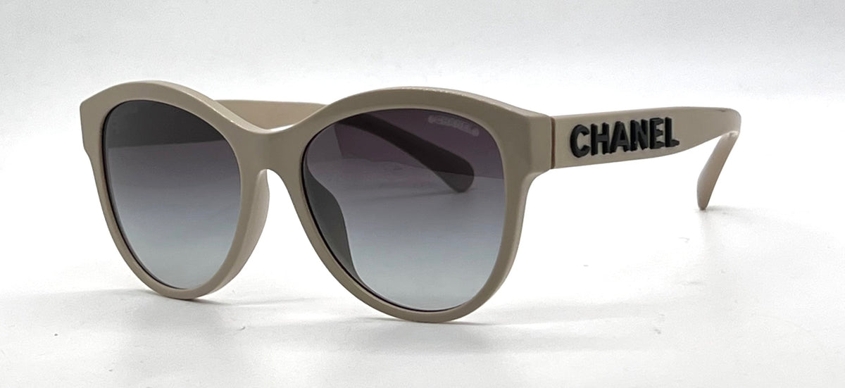 CHANEL 5458-A Beige Cat Eye Sunglasses Original Gradient Lenses Italy