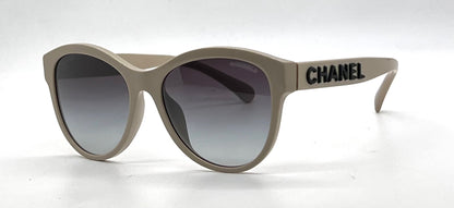 CHANEL 5458-A Beige Cat Eye Sunglasses Original Gradient Lenses Italy