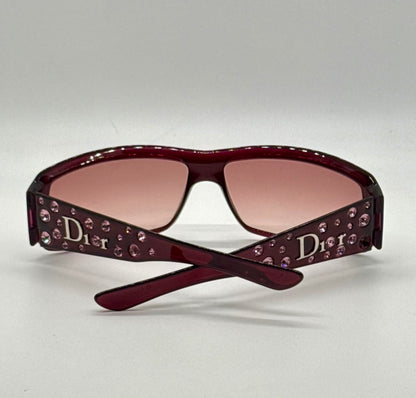 Dior Sparkling 1 Crystal Y2K Burgundy-Vintage Sunglasses-NOS/Unworn-Italy