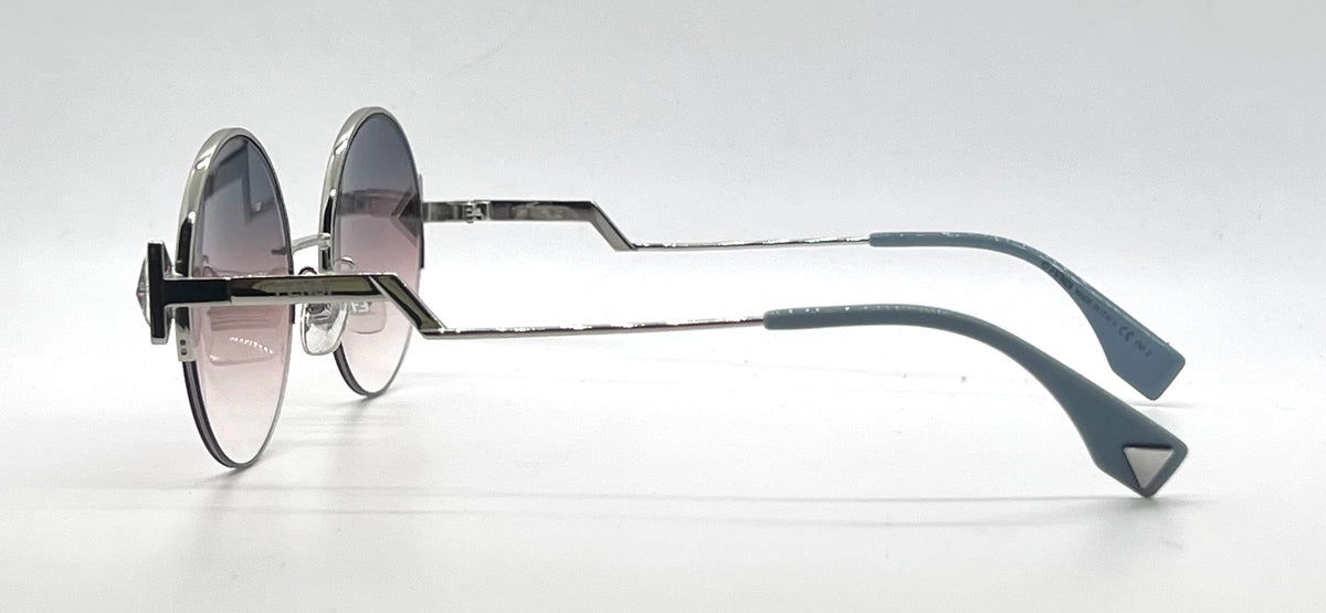 Fendi FF 0243/S RAINBOW Crystal Round Sunglasses Blue Pink Gradient Unworn Italy