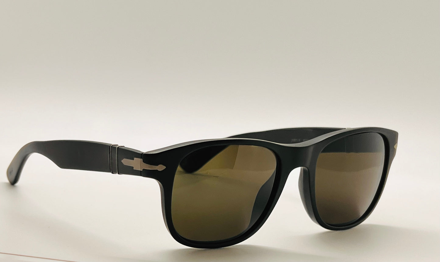 Persol 3051-V Matte Black Optical Frame with Brand New, Custom Solid Green Berko’s Designs Lenses