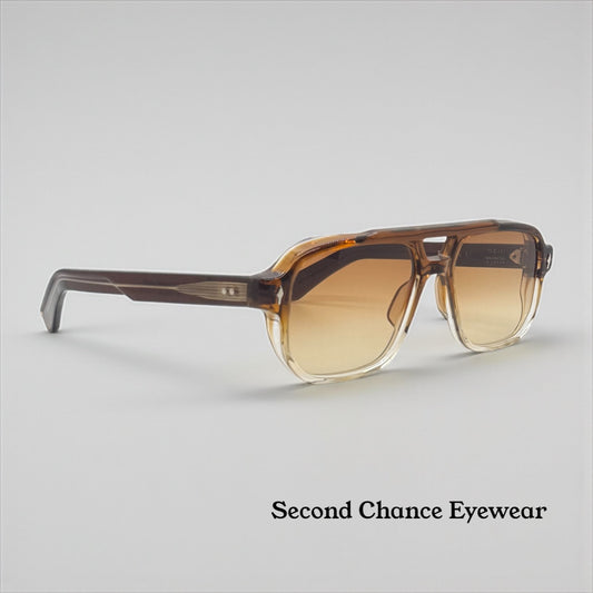 Jacques Marie Mage EVANS in HICKORY FADE w/new Cognac Mist Custom Gradient Lenses-Ltd 350 Pcs.-Full Kit