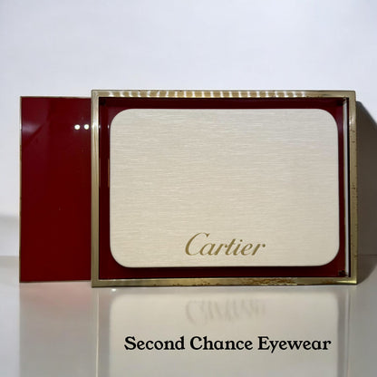 Cartier Red & Gold Display Tray – Iconic Silk & Metal Design