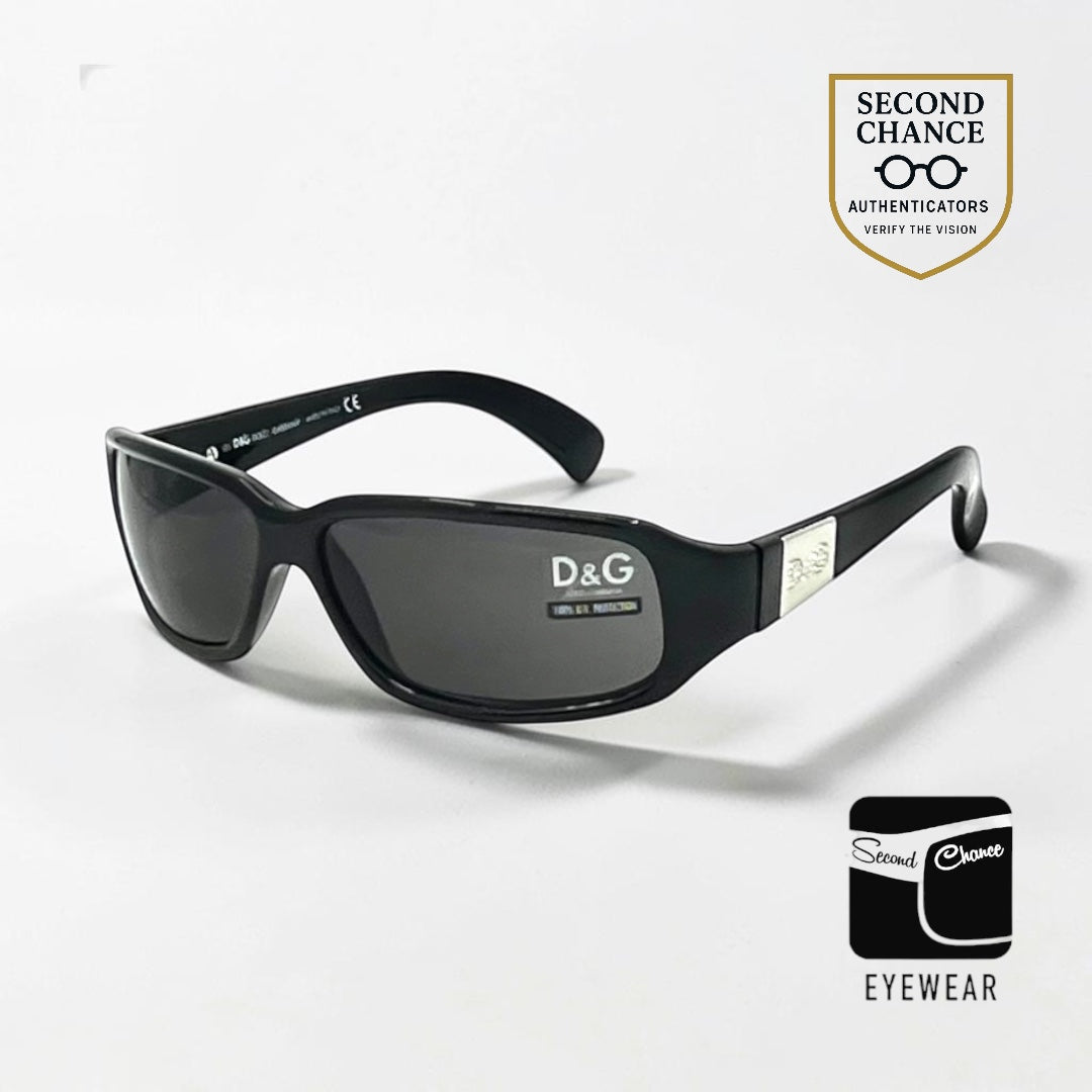 D&G 2165 VINTAGE Y2K Black Sunglasses 61-13 Unworn-Full Kit-Italy