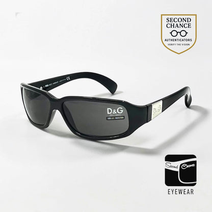 D&G 2165 VINTAGE Y2K Black Sunglasses 61-13 Unworn-Full Kit-Italy