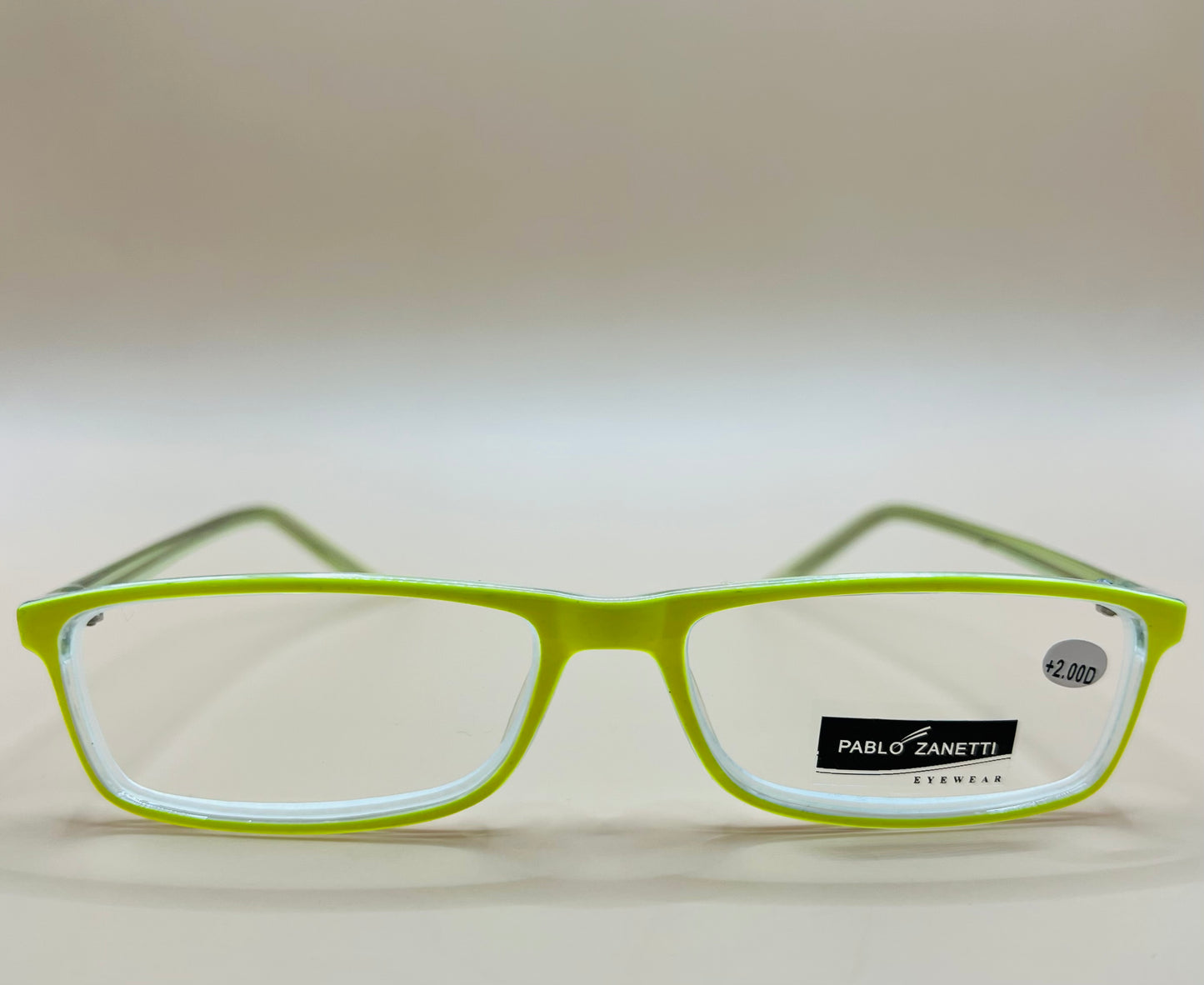 PABLO ZANETTI  GEOMETRIC NARROW READERS.  COMES IN THREE VIBRANT COLORS & VARIOUS MAGNIFICATION