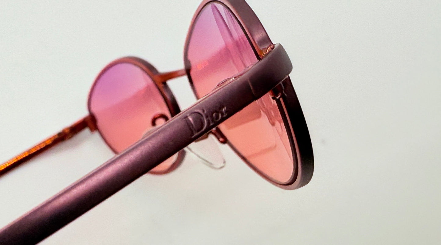 Christian Dior CD3605 32S Y2K Red Oval Sunglasses w/Custom Sunset Gradient Lenses