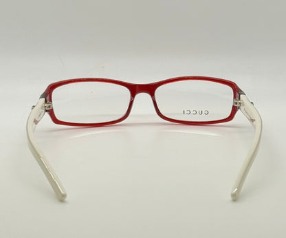 Gucci Gg 2568 Pr6 Red & Ivory Rectangular Eyeglasses-Vintage|Deadstock-Italy