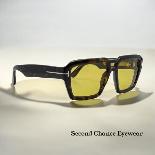 Tom Ford TF1202 52E ICON Collection Sunglasses-Zeiss Yellow Lenses-Full Kit-New