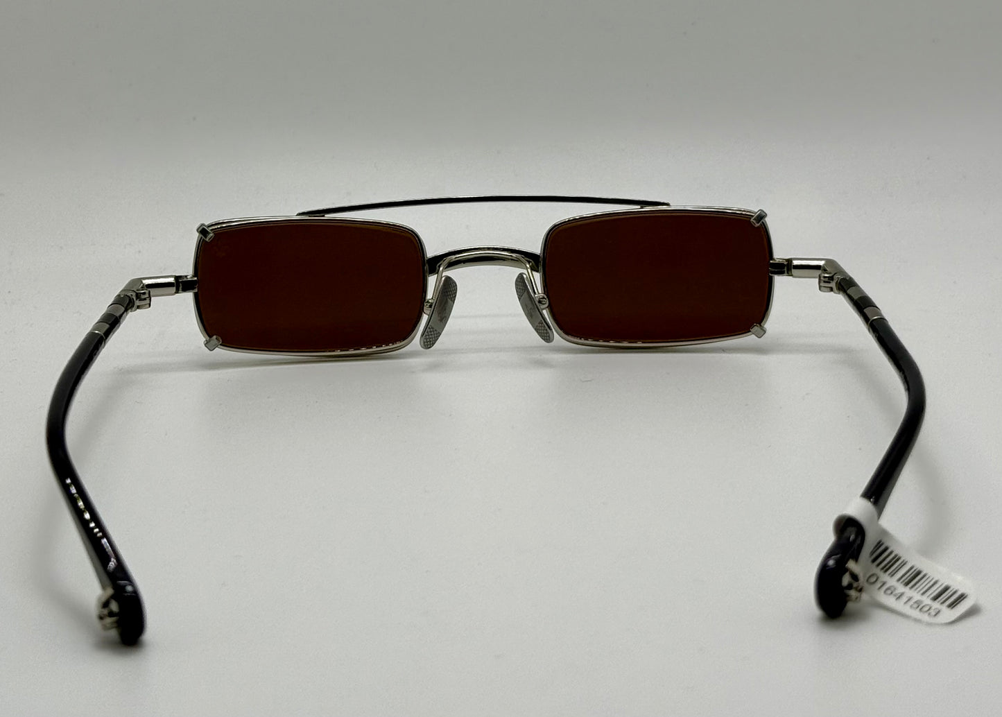 Brand New Philippe V X2 Titanium Rectangle Glasses | Yellow Lenses | Mirrored Silver Clip-On | Made in Japan