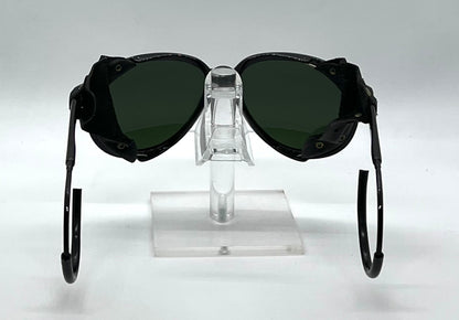 Japan Glacier Vintage Sunglasses-Deadstock Glass Lens Leather Side Shields