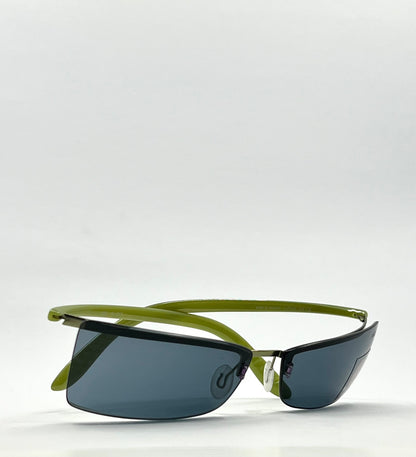Silhouette 2131 Vintage Sunglasses- Y2K Deadstock Rimless w/Green Temples-Austria