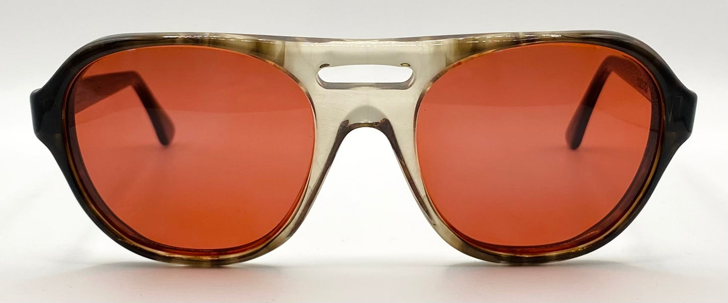 Vintage Titmus Z87 Aviator Safety Glasses w/New Custom Solid Fiery Red Berko’s Designs Lenses