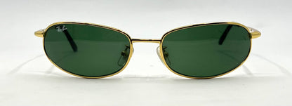 Ray-Ban RB8020 ORBS 001 Gold Oval Sunglasses-Green G-15 Glass-59mm-Italy