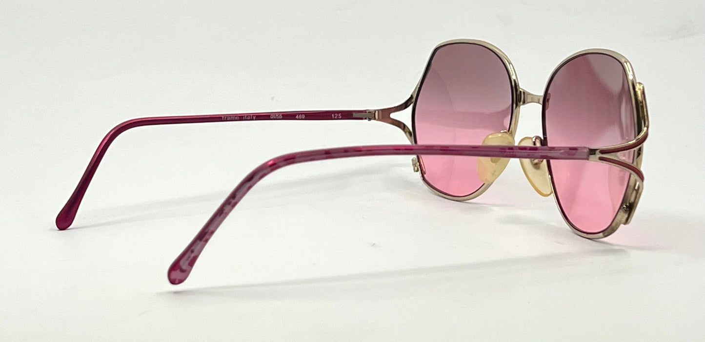Euroline Exclusive 469 0V55 Vintage Sunglasses-New Pink/Gold Custom Gradient Lenses