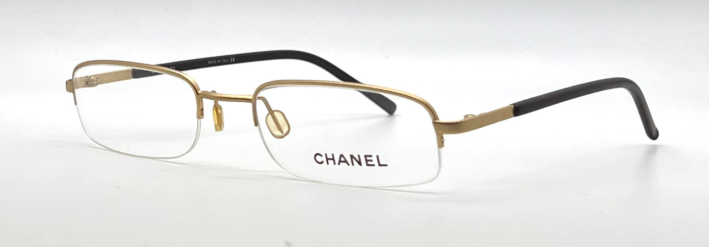 Chanel Gold Semi-Rimless Vintage-Eyeglasses 50-19 Unworn Italy