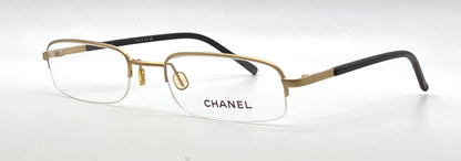 Chanel Gold Semi-Rimless Vintage-Eyeglasses 50-19 Unworn Italy