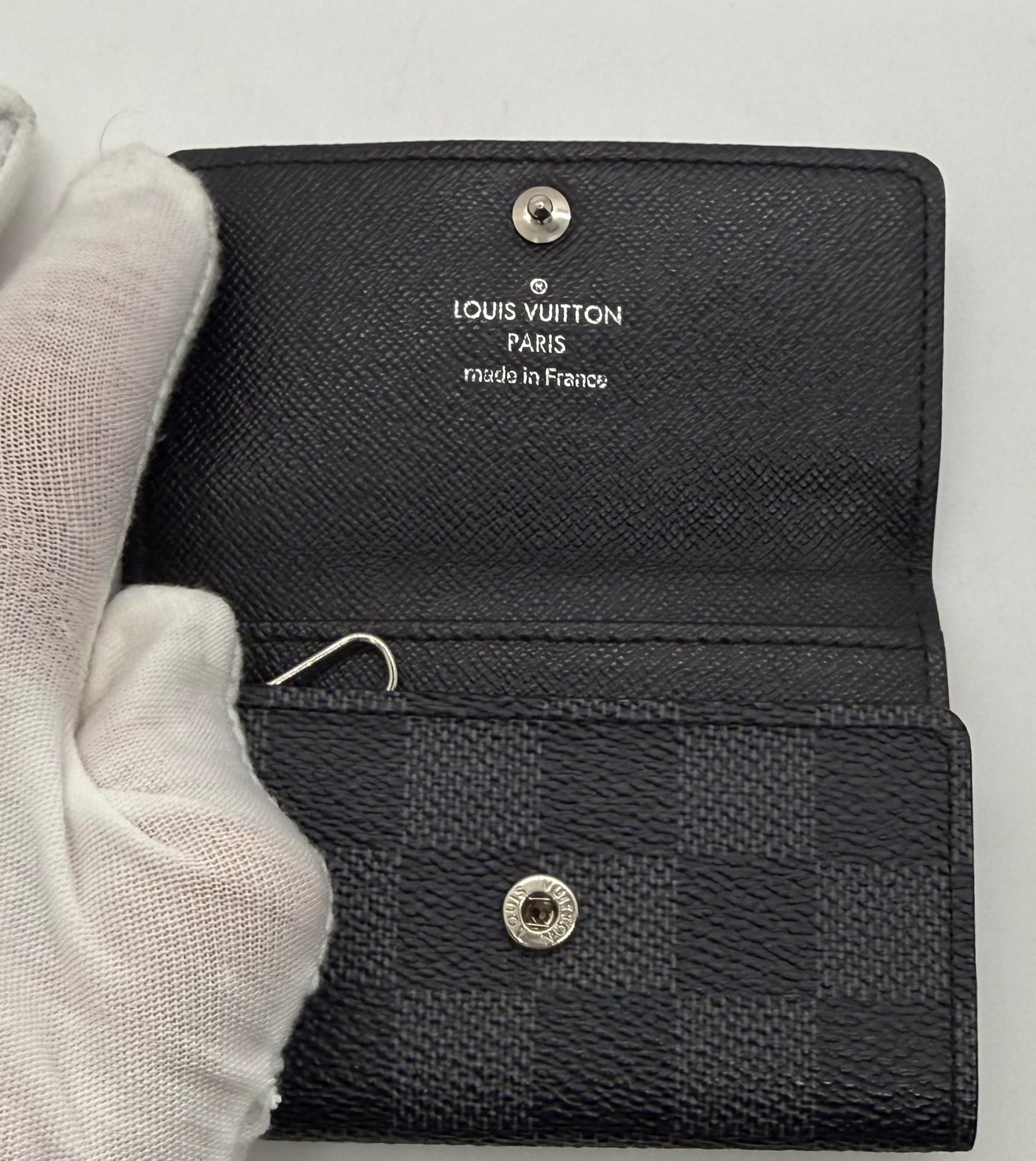 Louis Vuitton Damier Graphite 6 Ring Key Holder Wallet Made in France