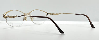 CAZAL 446 COL. 225 Vintage Eyeglass Frame-Made in Germany-Gold & Bronze Wire Semi-Rimless