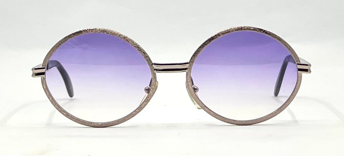 Celes-VINTAGE Italian Round Sunglasses-New Violet Gradient Custom Lenses-58mm