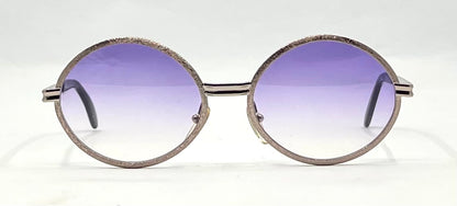 Celes-VINTAGE Italian Round Sunglasses-New Violet Gradient Custom Lenses-58mm