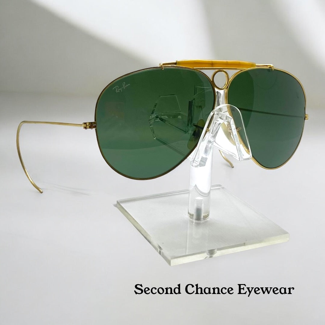 Vintage 1970s B&L Ray-Ban USA 62mm GEP G15 UV SHOOTER Aviator Sunglasses-New RB Glass Lenses