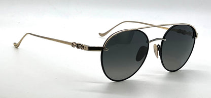 Chrome Hearts Bubba-A Black Gold Titanium ZEISS Aviator Sunglasses Case Cloth Japan